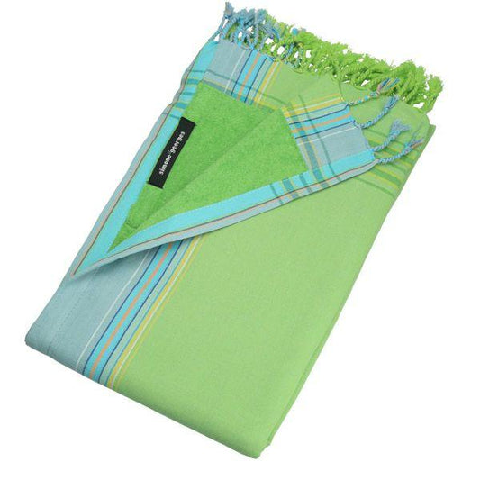HomeRoots Outdoors Home Decor > Throws Green / Cotton, Towel, Polyester 0.82" X 1.31" X 0.07" Mojito Cotton, Polyester Kikoy-Towel