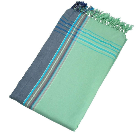 HomeRoots Outdoors Home Decor > Throws Light Green / Cotton, Towel, Polyester 0.82" X 1.31" X 0.07" Nil Cotton, Polyester Kikoy-Towel