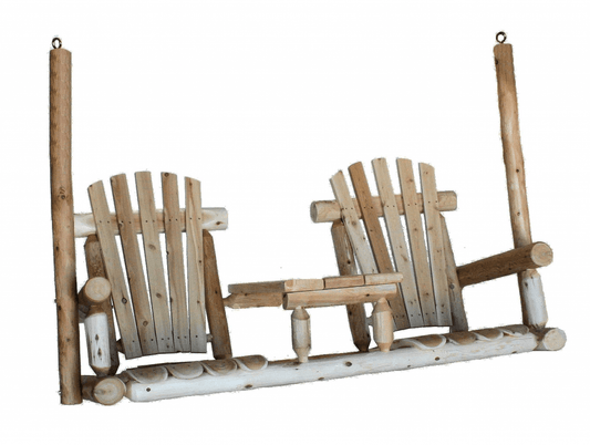 HomeRoots Outdoors Living Room > Seating Options > Chairs Natural / Wood 71" X 24" X 49" Natural Wood Tete-A-Tete Porch Swing