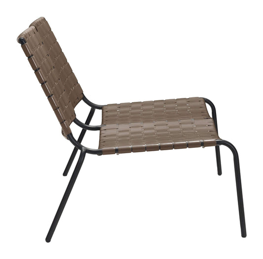 HomeRoots Outdoors Loveseats Espresso / PVC, Steel 49.8" x 35.8" x 31.5" Espresso, PVC, Steel, Loveseat