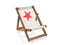 HomeRoots Outdoors Outdoor Beach Chairs White and Pink / Recycled Sailcloth 17.72" X 28.74" X 1.97" White Recycled Sailcloth Mini Deck Chair Pink Star