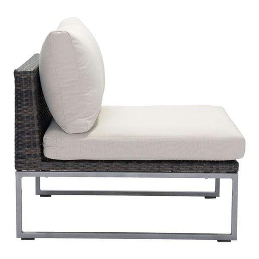 HomeRoots Outdoors Outdoor Chairs Brown & Beige / Synthetic Weave, Sunproof 29" X 33" X 25" Brown And Beige Middle Synthetic Weave Chair