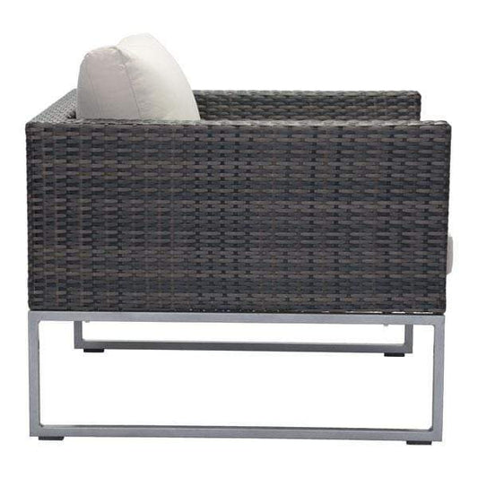 HomeRoots Outdoors Outdoor Chairs Brown & Beige / Synthetic Weave, Sunproof 31.5" X 33" X 25" Brown And Beige Arm Chair