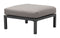 HomeRoots Outdoors Outdoor Chairs Dark Gray & Gray / Sunproof Fabric, Polyresin, Powder Coated Aluminum 28" x 28" x 16.9" Dark Gray & Gray, Polyresin, Powder Coated Aluminum, Ottoman