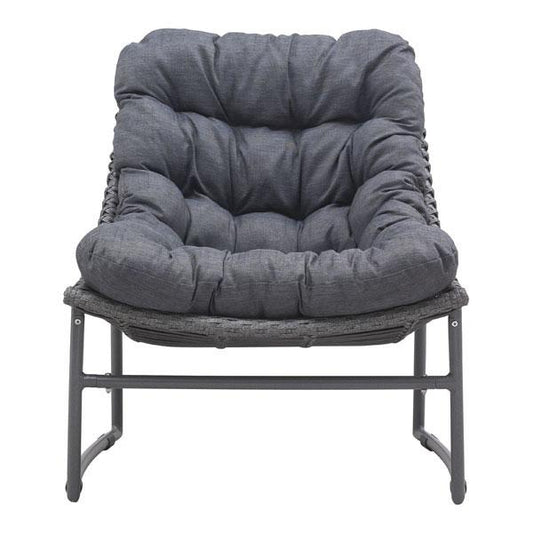 HomeRoots Outdoors Outdoor Chairs Gray / Polyethylene 28.7" X 30.7" X 31" Gray Polyethylene Beach Chair