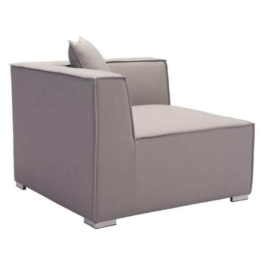 HomeRoots Outdoors Outdoor Chairs Gray / Sunproof Fabric 34.6" X 34.6" X 25.4" Gray Sunproof Corner Chair