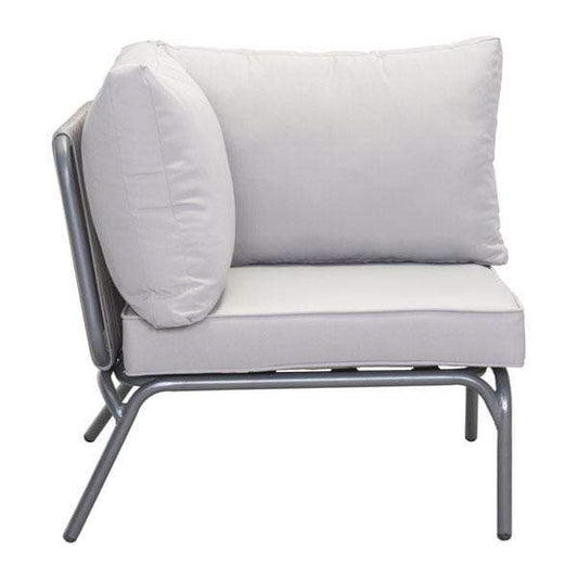 HomeRoots Outdoors Outdoor Chairs Gray / Sunproof Fabric, Synethet 29.5" X 30" X 27" Single Gray Sunproof Fabric Corner