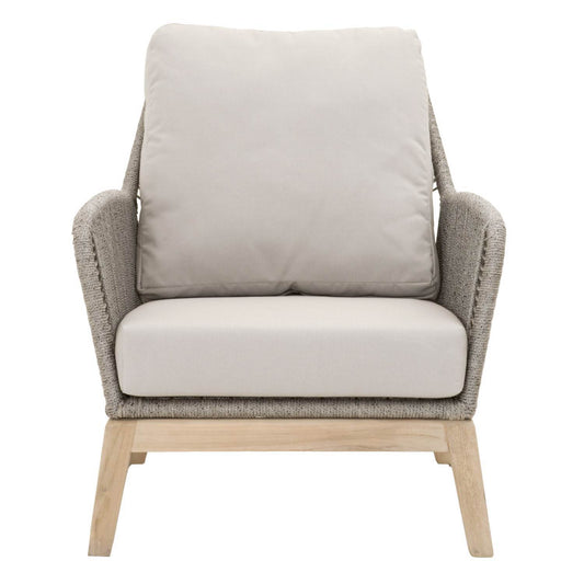 HomeRoots Outdoors Outdoor Chairs Gray / Wood, Aluminum and Wicker Wicker Loom Outdoor Club Chair, Gray