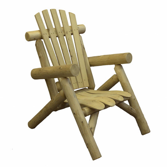 HomeRoots Outdoors Outdoor Chairs Natural / Wood 28" X 30" X 39" Natural Wood Lounge Chair