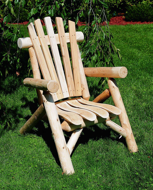HomeRoots Outdoors Outdoor Chairs Natural / Wood 28" X 30" X 39" Natural Wood Lounge Chair