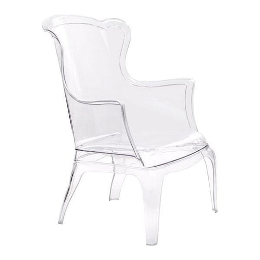 HomeRoots Outdoors Outdoor Chairs Transparent / Polycarbonate 28.3" X 30.5" X 38" Transparent Polycarbonate Chair