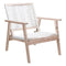HomeRoots Outdoors Outdoor Chairs White Wash & White / Synthetic Weave 28.9" X 33.1" X 34.4" White W And White Arm Chair