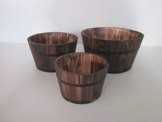 HomeRoots Outdoors Outdoor Decor Brown / Wood 1" x 10" x 1" Brown, Wood Garden Planter - 3 Piece