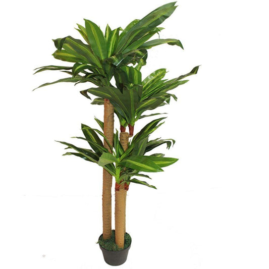 HomeRoots Outdoors Outdoor Decor Multi / Plastic Silk Lovely Artificial Dracauna Plant