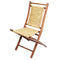HomeRoots Outdoors Outdoor Folding Chairs Brown/Natural / Bamboo 36" 2 Brown and Natural Bamboo Folding Chairs with an Arrow Hyacinth Weave