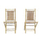 HomeRoots Outdoors Outdoor Folding Chairs Gray / Bamboo Two 36" Grey Bamboo Folding Chairs with Rattan Skin Diamond Weave