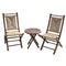 HomeRoots Outdoors Outdoor Furniture > Outdoor Furniture Set Brown/Natural / Bamboo Bamboo Brown/Natural Paint Finish Beautiful Chair Table Set With 3-Piece Outdoor Conversation