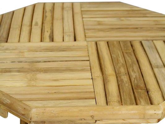 HomeRoots Outdoors Outdoor Furniture > Outdoor Furniture Set Natural Bamboo, Natural Water Hyacinth / Bamboo 36" Natural Water Hyacinth and Bamboo set of 2 Chairs and a Table