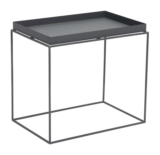 HomeRoots Outdoors Outdoor Furniture > Outdoor Tables Black / Steel 23.6" x 23.6" x 15.7" Black, Steel, Nesting Table