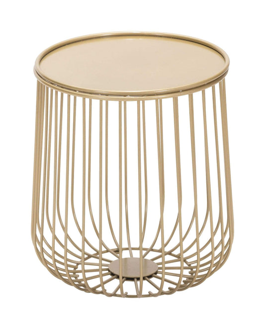 HomeRoots Outdoors Outdoor Furniture > Outdoor Tables Gold / Steel 14.4" x 14.4" x 16.1" Gold, Steel, Side Table