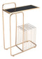 HomeRoots Outdoors Outdoor Furniture > Outdoor Tables Gold / Steel, Mirror 19.7" x 8.5" x 28.3" Gold, Steel, Mirror, Side Table