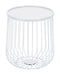 HomeRoots Outdoors Outdoor Furniture > Outdoor Tables White / Steel 14.4" x 14.4" x 16.1" White, Steel, Side Table