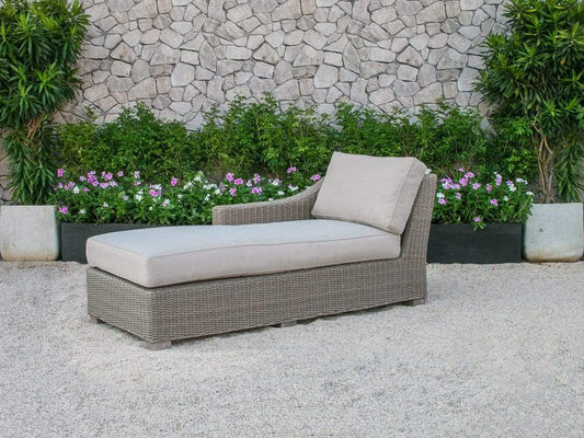 HomeRoots Outdoors Outdoor Sectional Title / Aluminium, Wood, Rattan, 30" Aluminum, Wood, and Rattan Sectional Sofa Set
