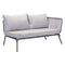 HomeRoots Outdoors Outdoor Sofa Gray / Sunproof Fabric, Synethet 53.5" X 30" X 27" Double Gray Right Facing Sunproof Fabric Seat