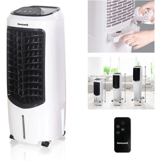 Honeywell Honeywell 194 CFM Indoor Evaporative Air Cooler (Swamp Cooler) with Remote Control in White