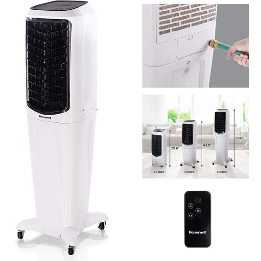 Honeywell Honeywell 588 CFM Indoor Evaporative Air Cooler (Swamp Cooler) with Remote Control in White