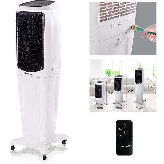 Honeywell Honeywell 588 CFM Indoor Evaporative Air Cooler (Swamp Cooler) with Remote Control in White