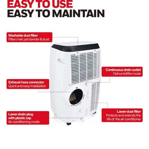 Honeywell Portable A/C Honeywell - Honeywell 10, 000 BTU Portable Air Conditioner, Dehumidifier & Fan - White/Black | HM0CESAWK6