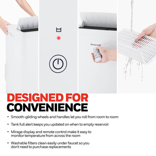Honeywell - 14,000 BTU Dual Hose Portable Air Conditioner Dehumidifier | HW4CEDAWW0