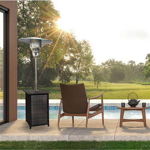 Hanover - Square Wicker Patio Heater, 7' tall, Propane, 48,000 BTU - Patio Heaters - HAN020BRWCK