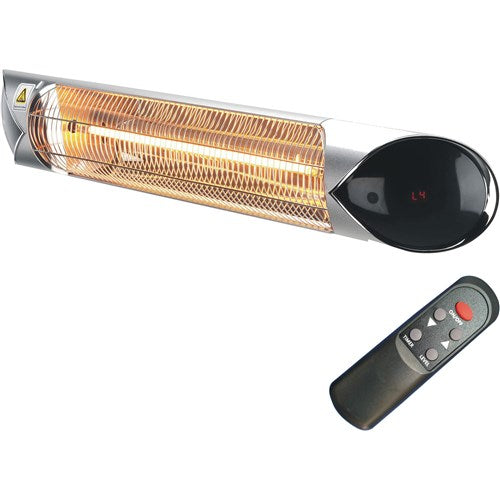 Hanover - 35.4 in. 1500-Watt Infrared Electric Patio Heater with Remote Control - Silver - HAN1051IC-SLV