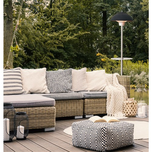 Hanover - Electric Outdoor Heaters With 1500-Watt Infrared Electric Patio Heater with Built-In Table Stand - Black - HAN1011IC-BLK