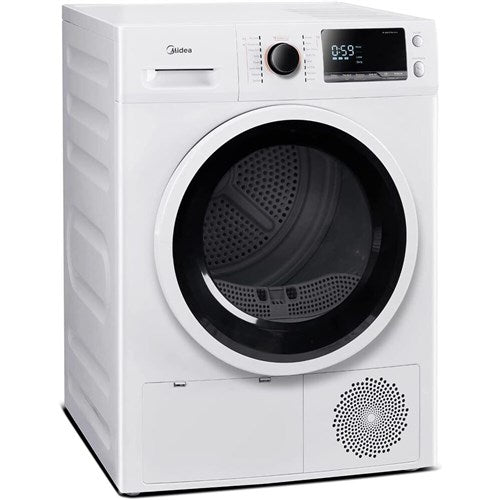 Midea - 24" Front Load Heatpump Electric Dryer, 4.4 Cuft, Sensor Dry - White - MLE25H7BWW