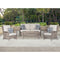 Hanover Nantucket 4-Piece Wicker Outdoor Chat Set with 2 High Back Side Chairs, Loveseat and Glass Top Coffee Table, NANT4PC-GRY
