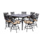 Hanover Montclair 9-piece High Dining | 8 Swivel Chairs | 60" Square High Table - Tan/Brown | MCLRDN9PCBRSW8-TAN