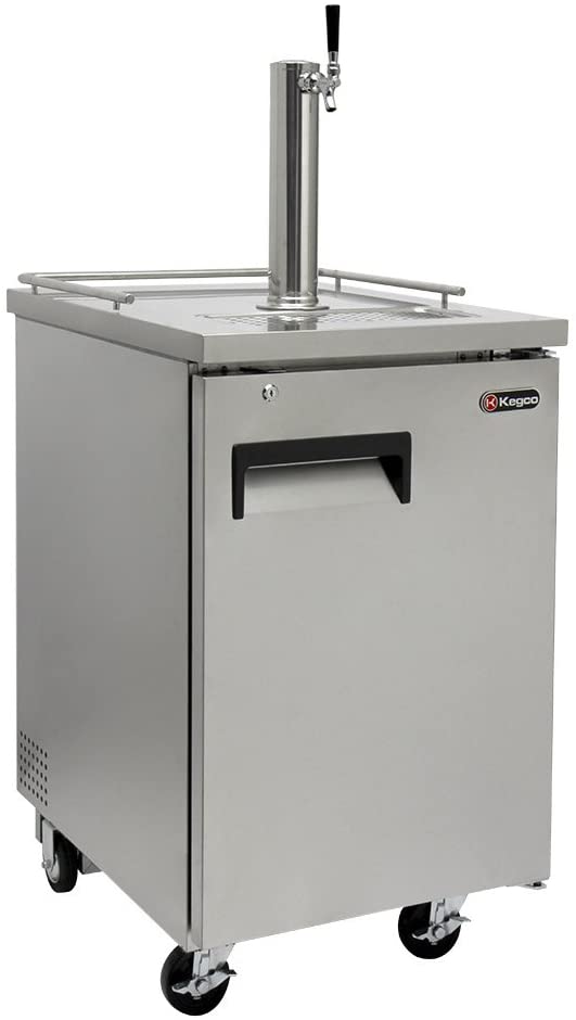 Kegco Beer Refrigeration 1 TAP 24" Wide Cold Brew Coffee SilverCommercial Kegerator