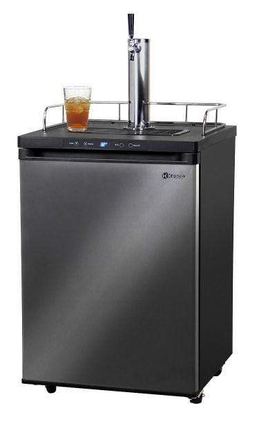 Kegco Beer Refrigeration 1 TAP 24" Wide Kombucha Tap Black Stainless Steel Kegerator