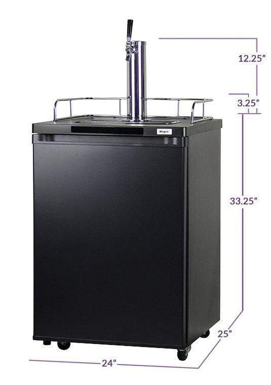Kegco Beer Refrigeration 24" Wide Homebrew Tap Black Commercial/Residential Kegerator