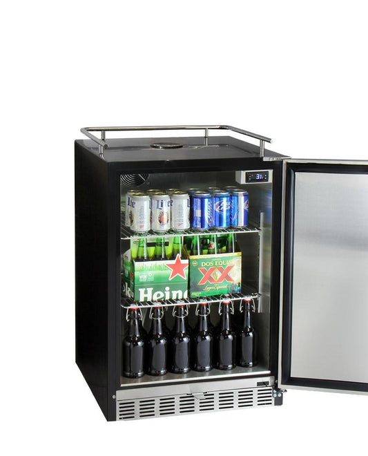 Kegco Beer Refrigeration 24" Wide Stainless Steel Commercial Built-In Left and right Hinge Kegerator - Cabinet Only