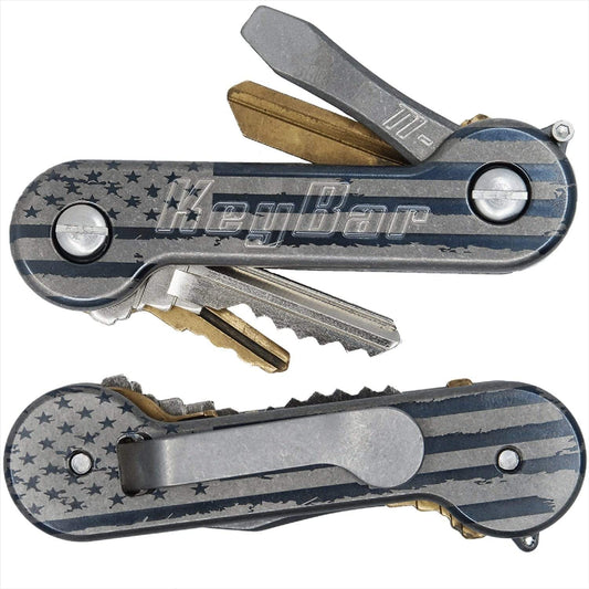 KeyBar Gifts & Novelty : Gifts KeyBar Distressed American Flag Titanium