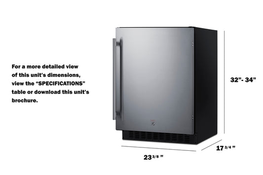 Summit - 24" Wide Built-In All-Refrigerator, ADA Compliant | ASDS2413