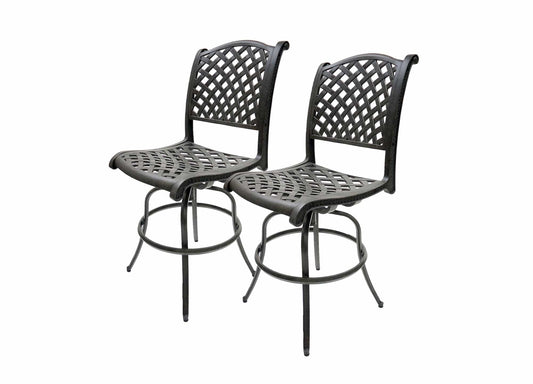 Lawton Casual Comfort Outdoor Barstools 2PC Laced Armless Counter Barstool