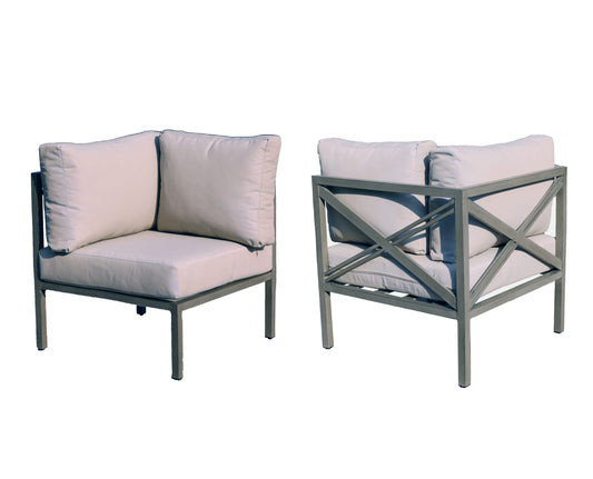 Lawton Casual Comfort Outdoor Chairs Lawton Casual Comfort - Oasis Aluminum Corner Chair with cushions (Set of 2)