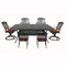 Lawton Casual Comfort Outdoor Dining Set Lawton Casual Comfort - Cast Aluminum 7 PC Dining Set with 76"x42" Dining Table, 4 Dining Chairs, and 2 Swivel Rocker Chairs