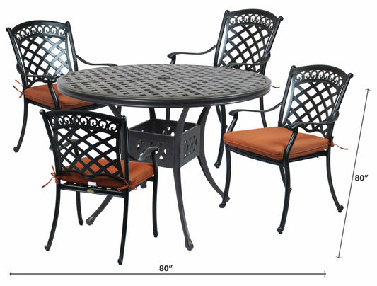 Lawton Casual Comfort Outdoor Dining Set Lawton Casual Comfort - Simoneau Tropez 5 Piece Dining Set with Cushions
