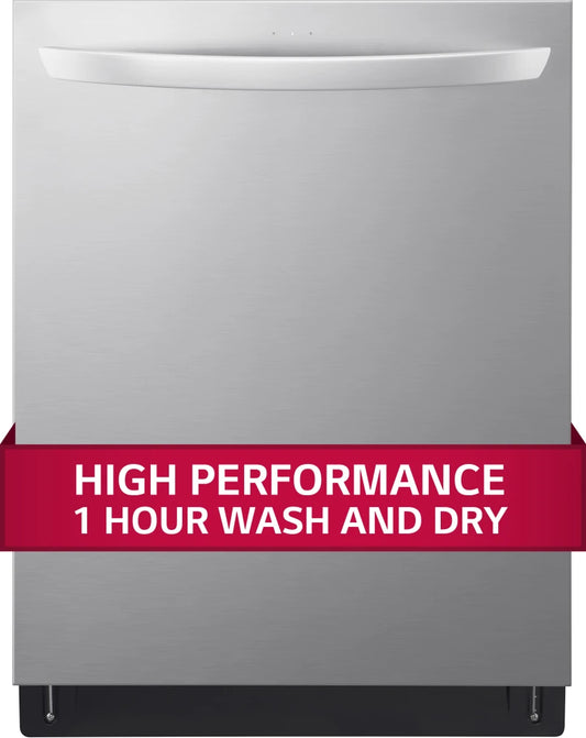 LG - 23.75 in. in PrintProof Stainless Steel Smart Top Control Dishwasher with QuadWash Pro, Dynamic Heat Dry and TrueSteam - LDTH7972S